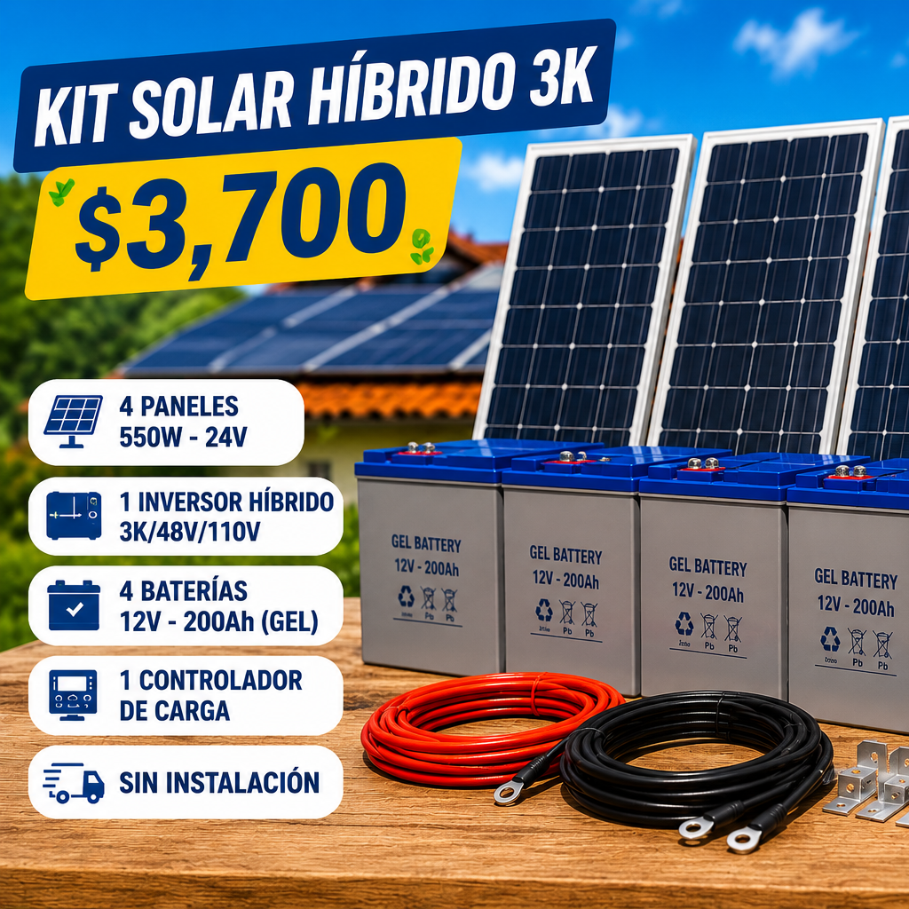 KIT SOLAR HÍBRIDO 3K
